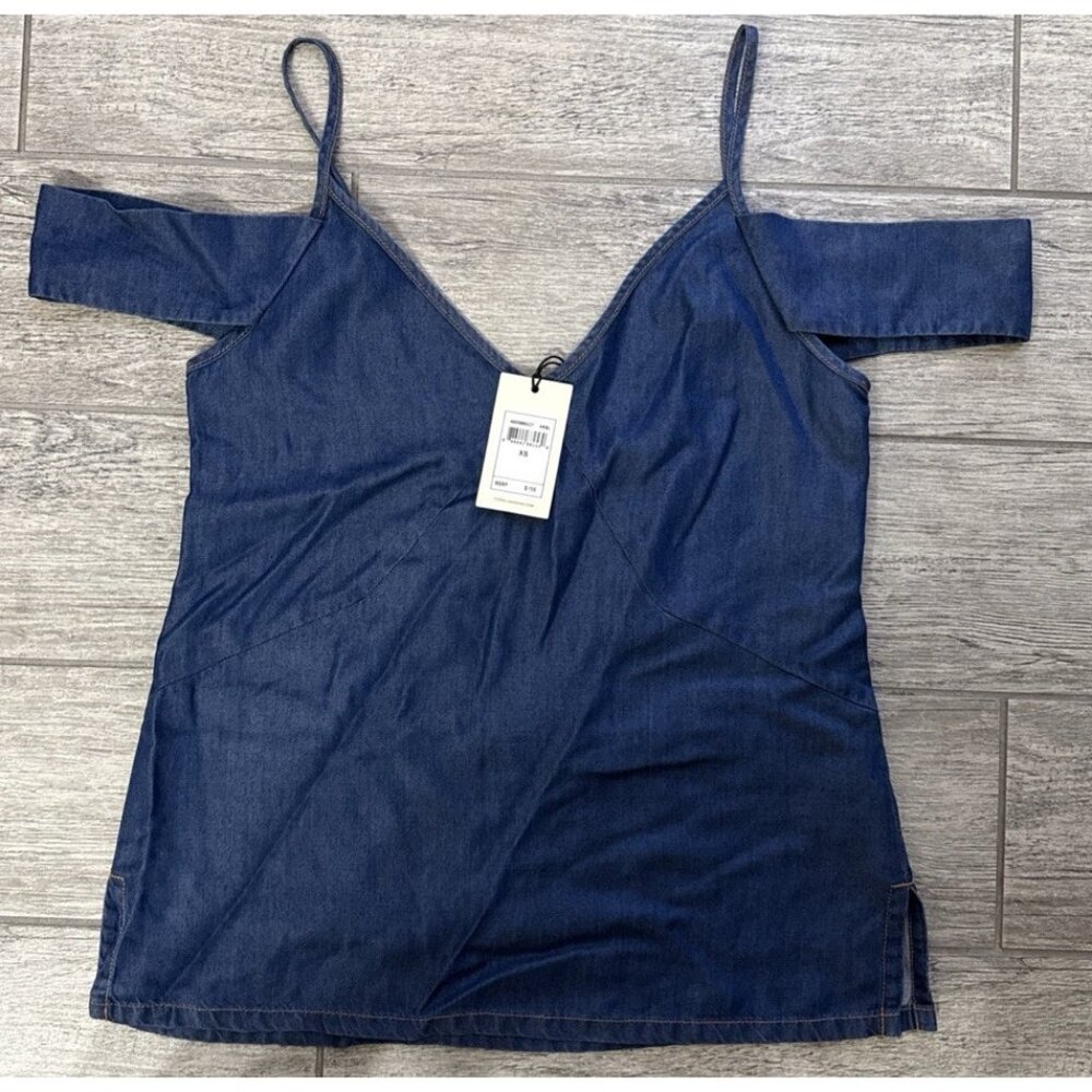 7 For All Mankind Blue Denim Tank Top XS NWT